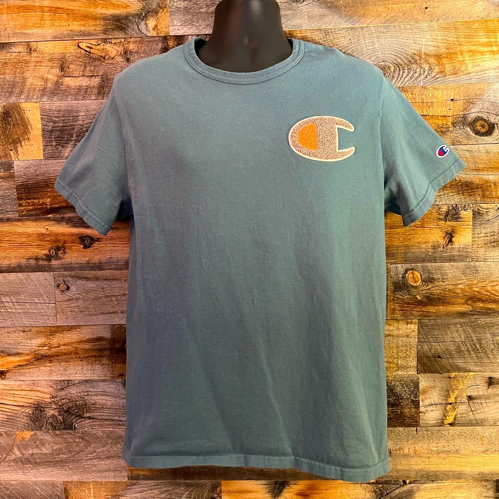 Champion Short Sleeve T-Shirt with Champion Logo Infused Patch ~ Mens Medium